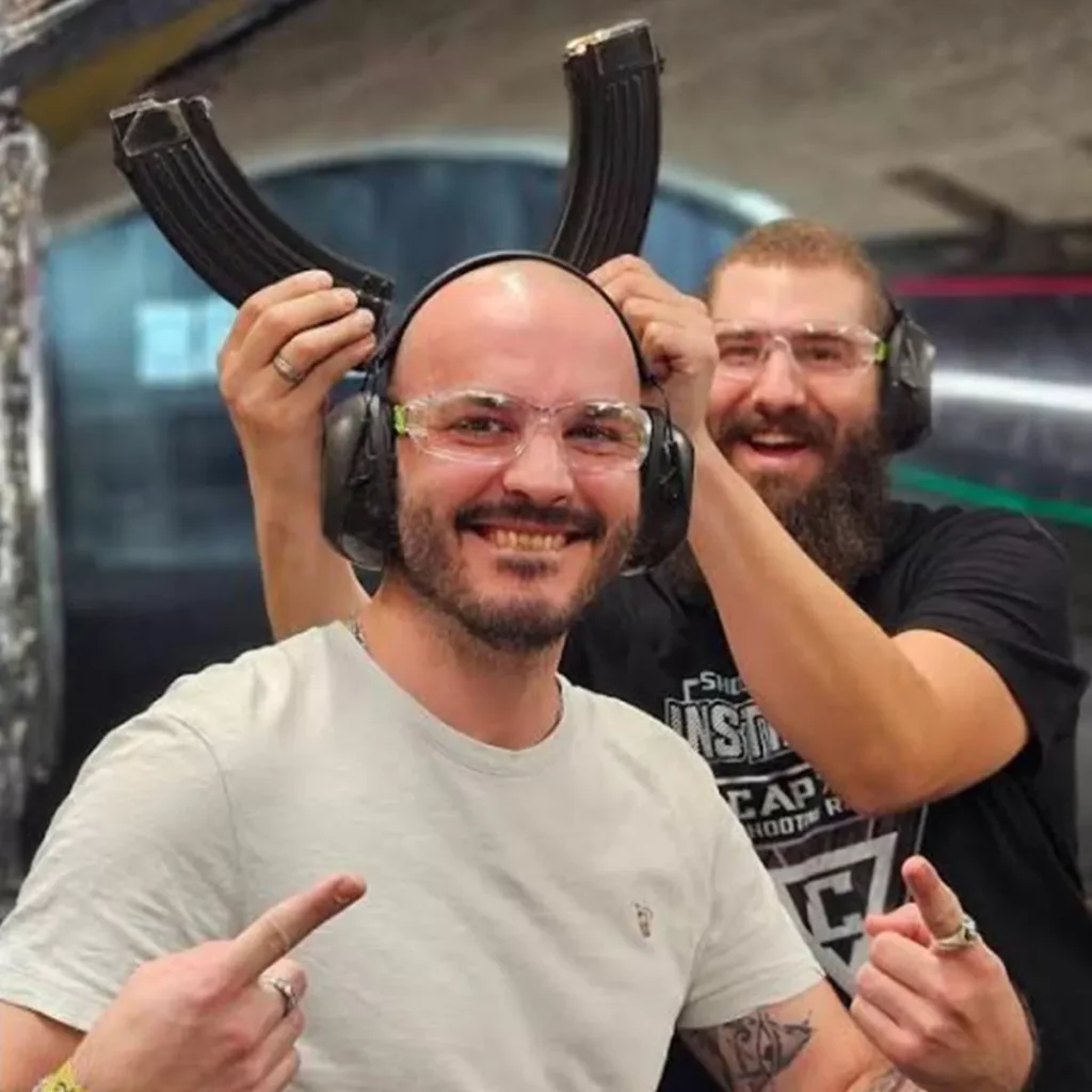 Fröhlicher und glücklicher Gast Budapest Shooting